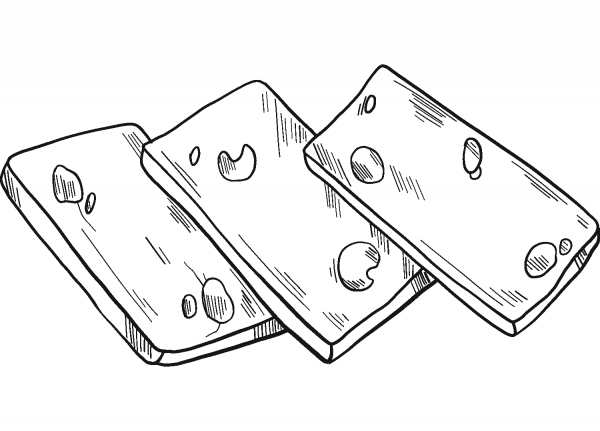 Slices of Cheese coloring page image