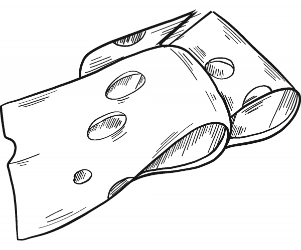 Slices of Cheese coloring page image