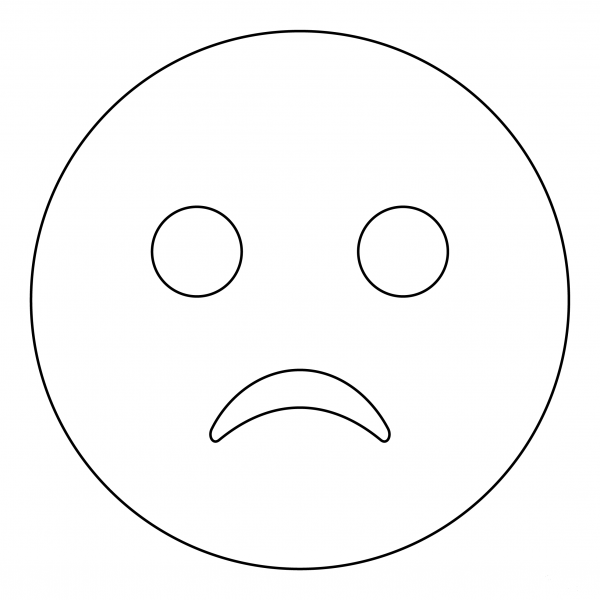 Slightly Frowning Face coloring page image
