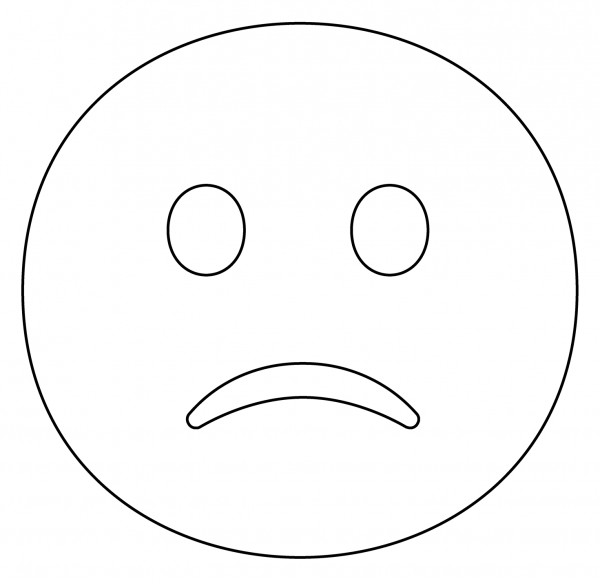 Slightly Frowning Face Emoji coloring page image