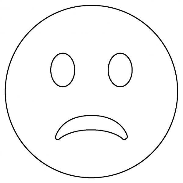 Slightly Frowning Face Emoji coloring page image