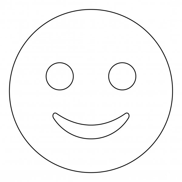 Slightly Smiling Face coloring page image