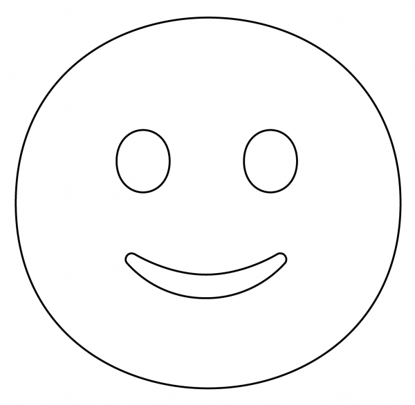 Slightly Smiling Face Emoji coloring page image