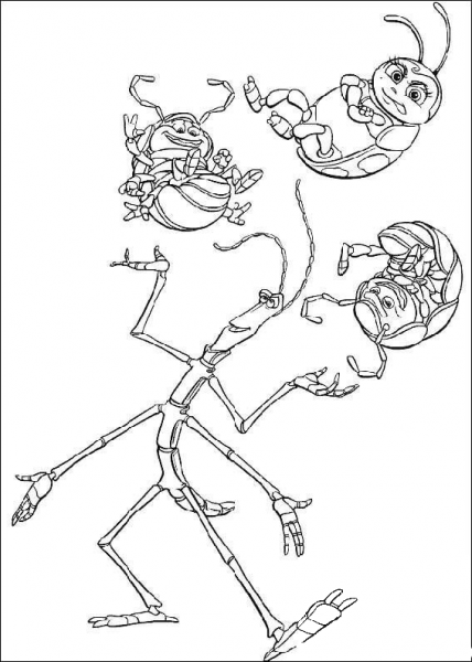 Slim is juggling with bugs coloring page image