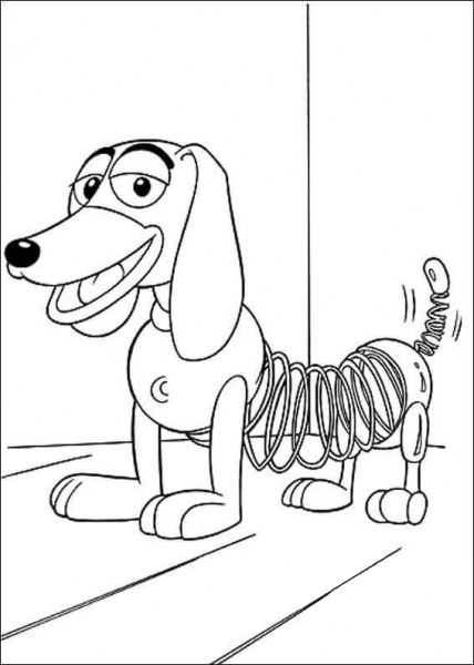 Slinky Dod Is Smiling  coloring page image