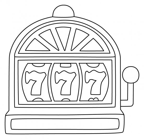 Slot Machine Emoji coloring page image