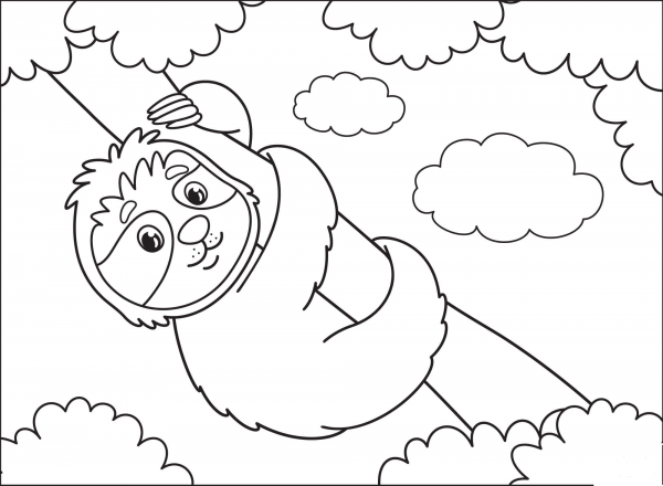 Sloth coloring page image