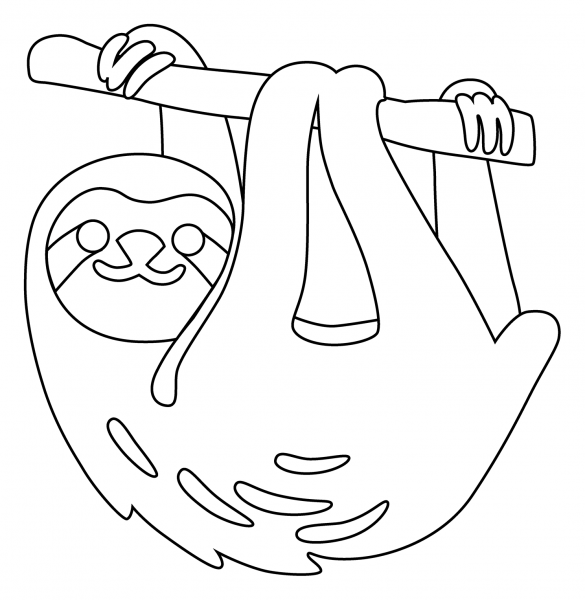 Sloth Emoji coloring page image