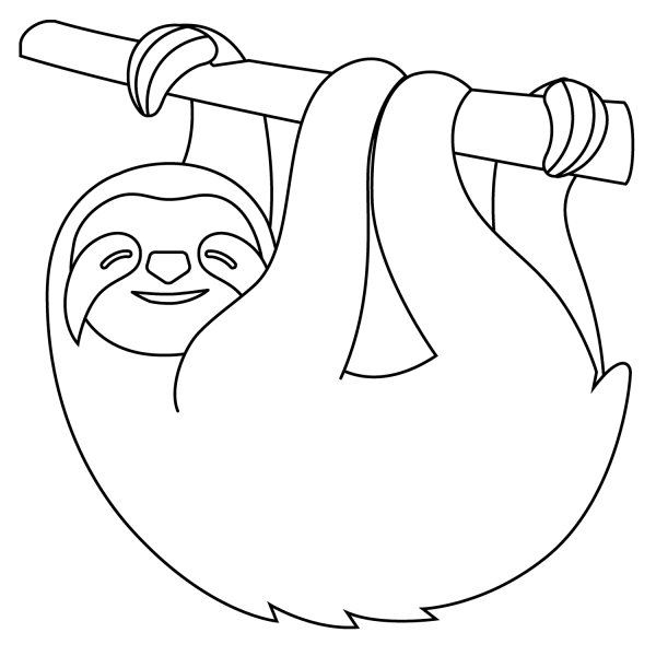 Sloth Emoji coloring page image