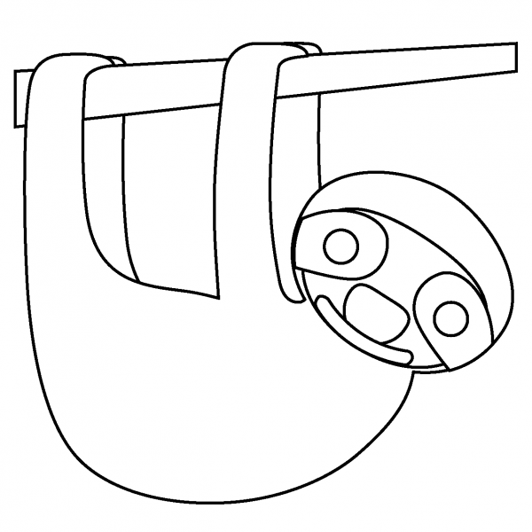 Sloth Emoji coloring page image