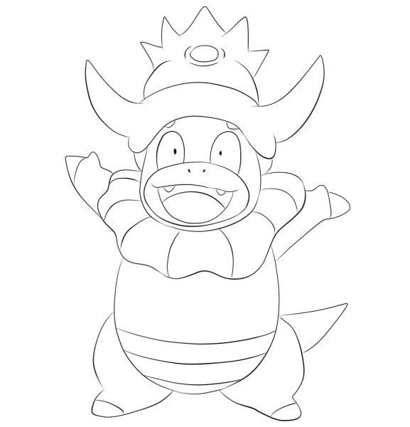 Slowking coloring page image