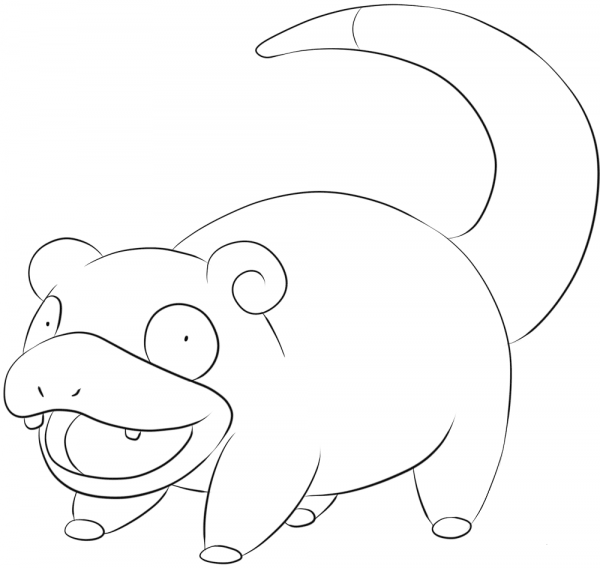 Slowpoke coloring page image