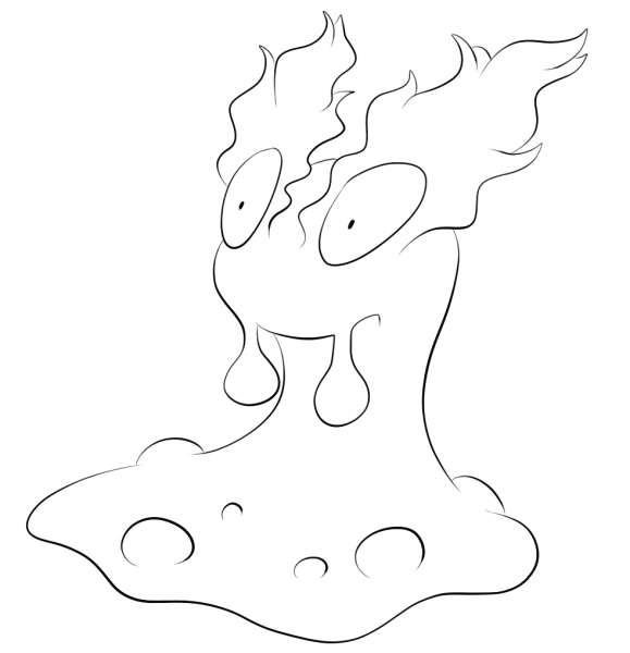 Slugma coloring page image