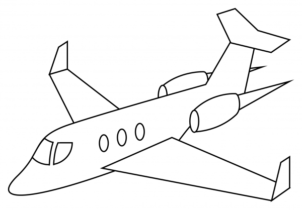 Small Airplane coloring page image