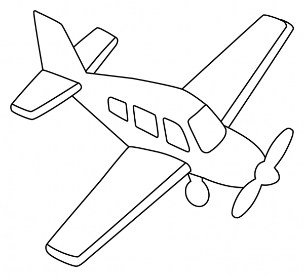Small Airplane Emoji coloring page image