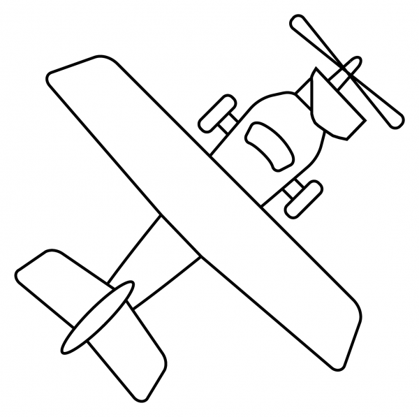 Small Airplane Emoji coloring page image