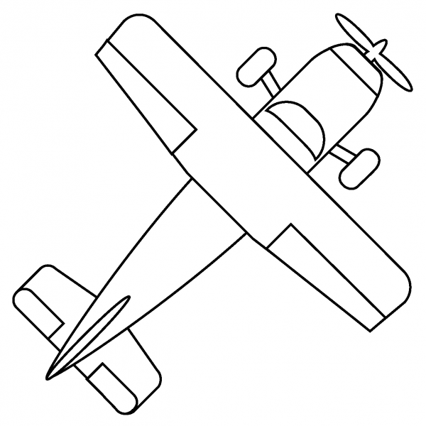 Small Airplane Emoji coloring page image