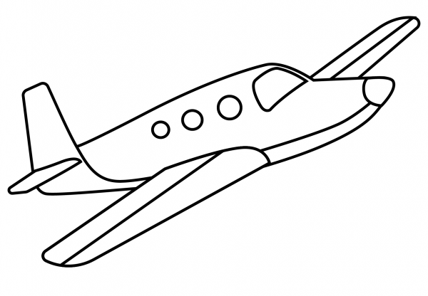 Small Airplane Emoji coloring page image