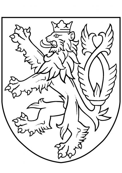 Small Coat of Arms of the Czech Republic coloring page image