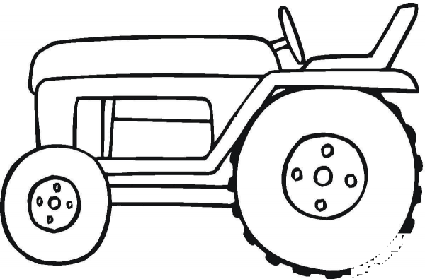 Small tractor coloring page image