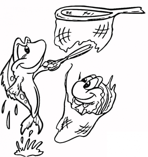 Smart Fish  coloring page image