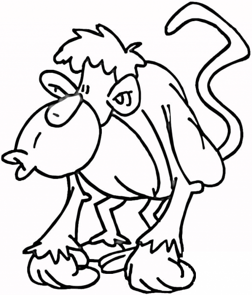 Smart Monkey  coloring page image