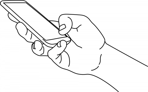 Smartphone in a Hand coloring page image