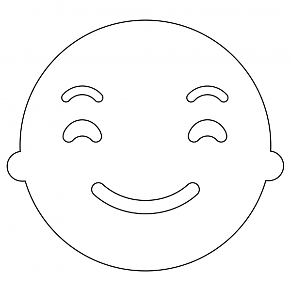 Smile Eyes Face Emoji coloring page image