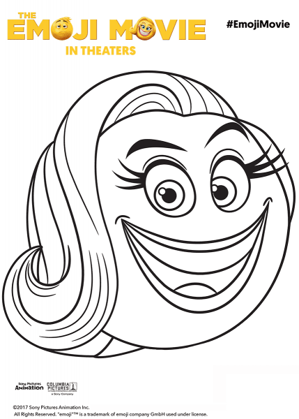 Smiler Emoji coloring page image