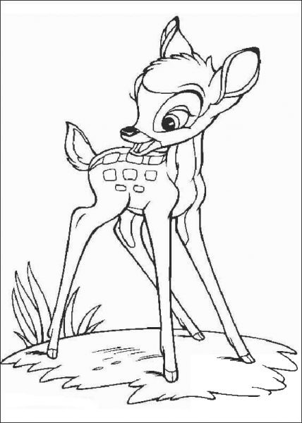 Smiling Bambi  coloring page image