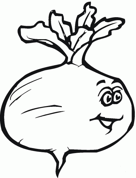 Smiling Beetroot  coloring page image
