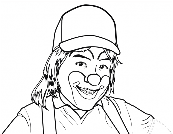 Smiling Clown coloring page image