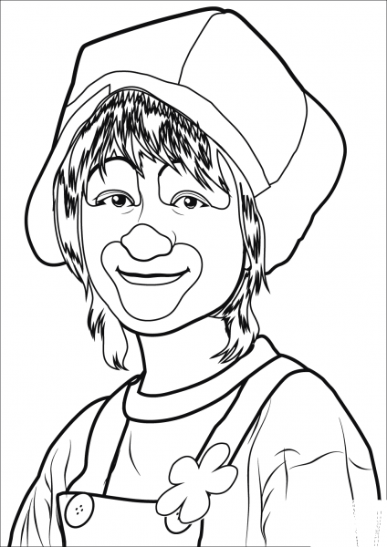 Smiling Clown coloring page image
