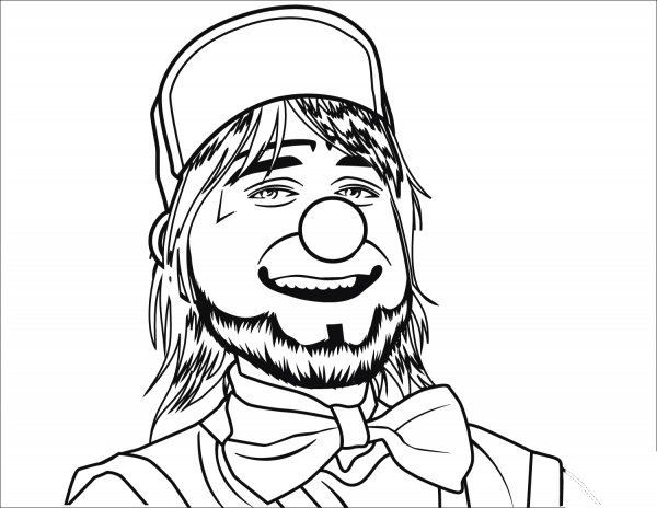 Smiling Clown coloring page image