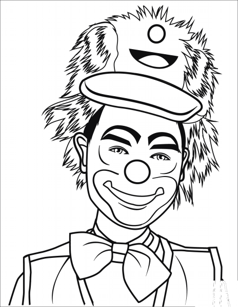 Smiling Clown coloring page image