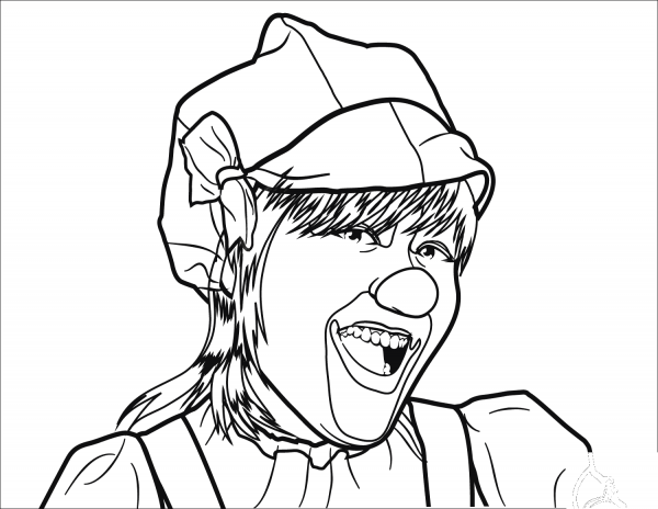 Smiling Clown coloring page image