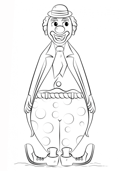 Smiling Clown coloring page image