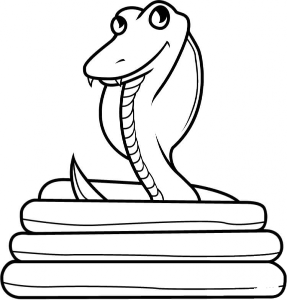 Smiling Cobra  coloring page image
