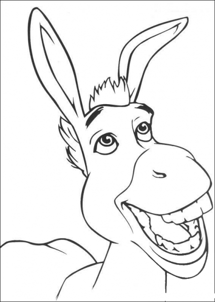 Smiling Donkey  coloring page image