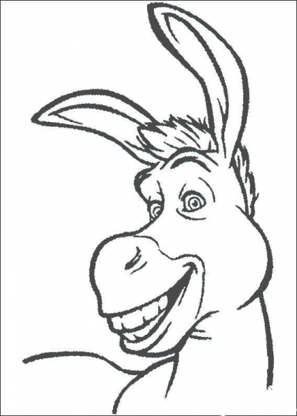 Smiling Donkey  coloring page image