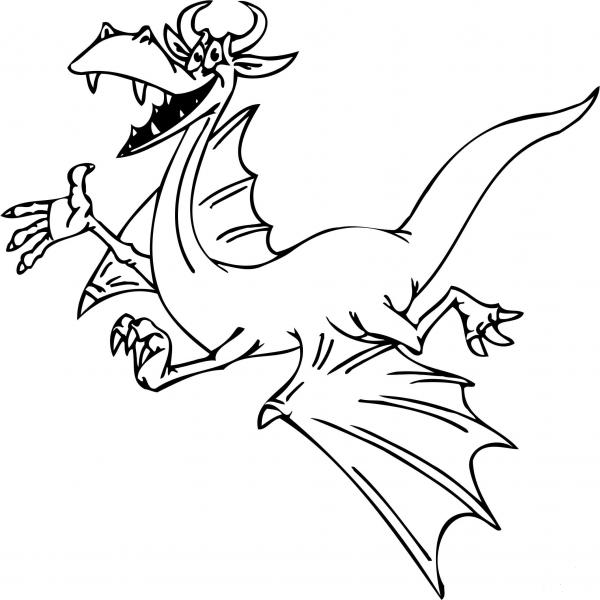 Smiling Dragon coloring page image