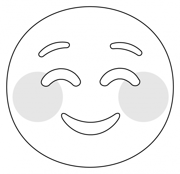 Smiling Face Emoji coloring page image