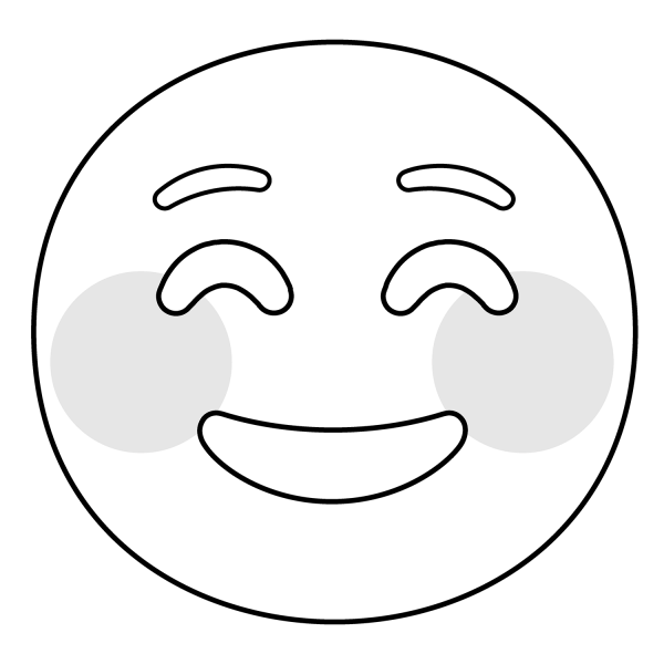 Smiling Face Emoji coloring page image