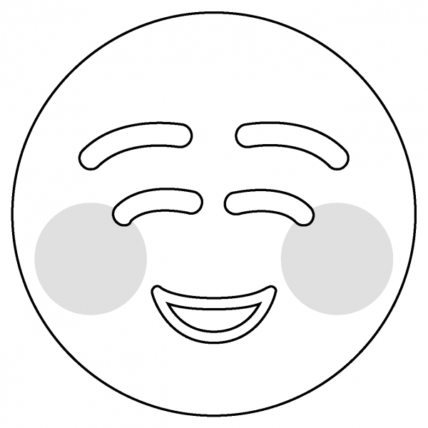 Smiling Face Emoji coloring page image