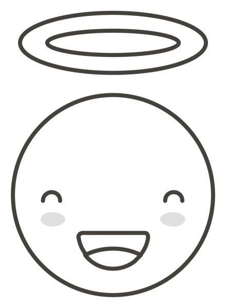 Smiling Face with Halo coloring page image