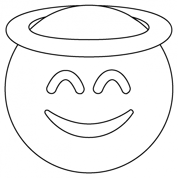 Smiling Face with Halo Emoji coloring page image