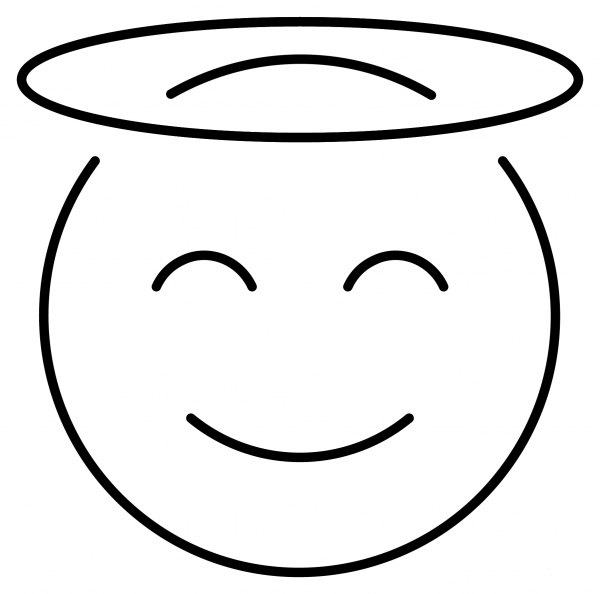 Smiling Face with Halo Emoji coloring page image