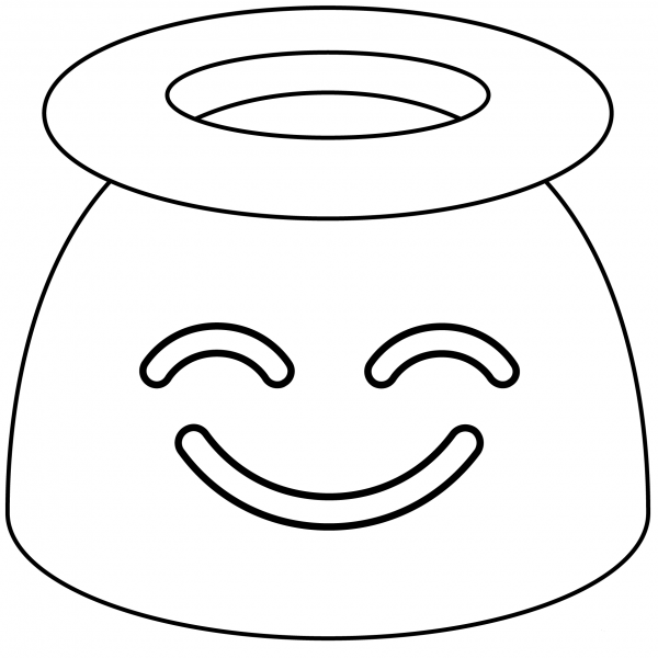 Smiling Face with Halo Emoji coloring page image