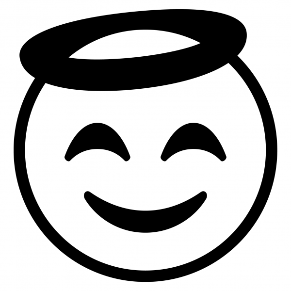Smiling Face with Halo Emoji coloring page image