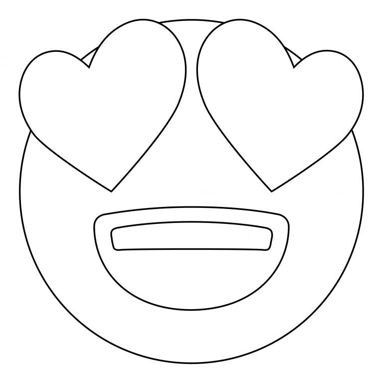 Smiling Face with Heart Eyes coloring page - ColouringPages